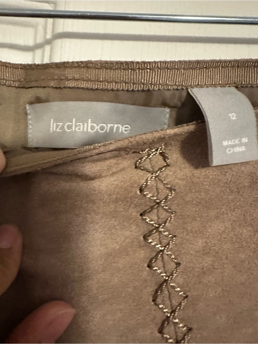 Liz Clairborne A-Line Suede Midi Skirt - Vintage RARE - Picture 5 of 10